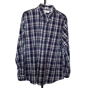 White and Purple Casual Button Down Shirt with Relaxed Fit